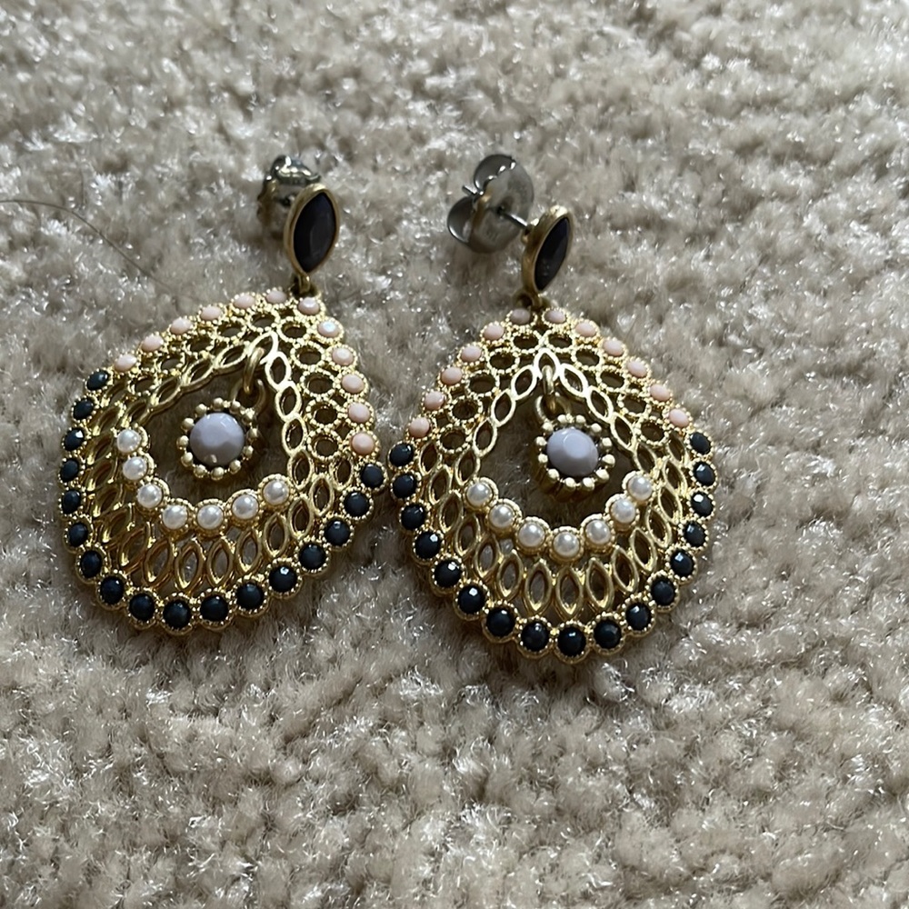 Lia Sophia gem dangle earrings